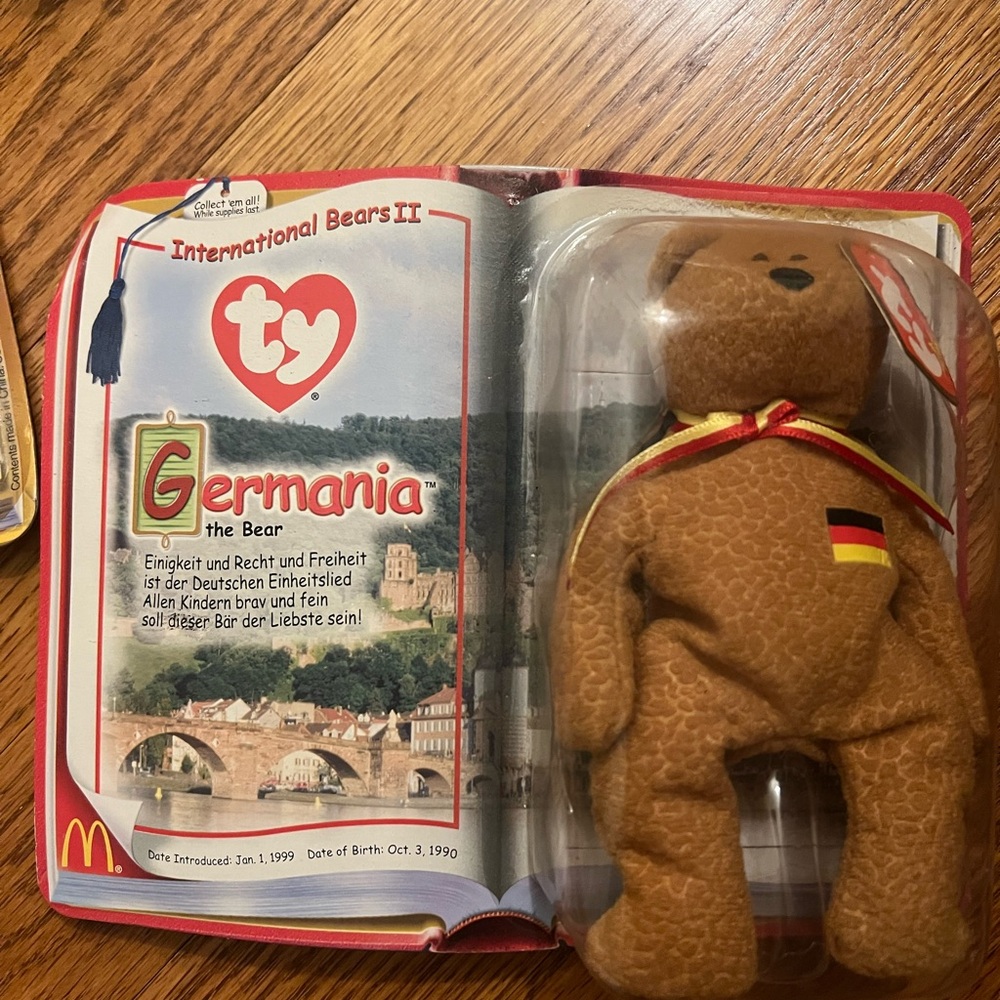 Ty Germania Bear Plush - Brown with Black, Red, Yellow Patch